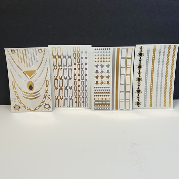 Hot Jewels MetallicTemporary Tattoos- 4 (5”x8”) sheets - Picture 3 of 3